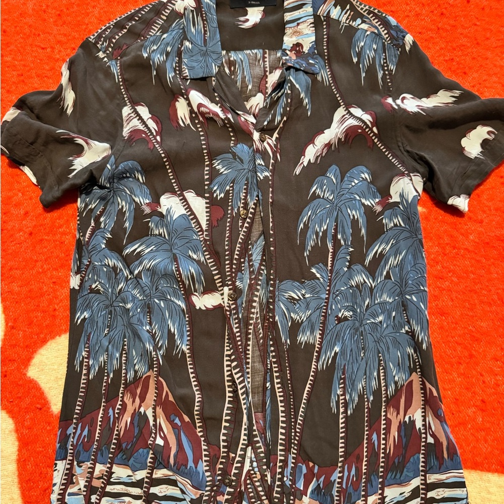 ALLSAINTS Tropical Palm Tree Print Shirt